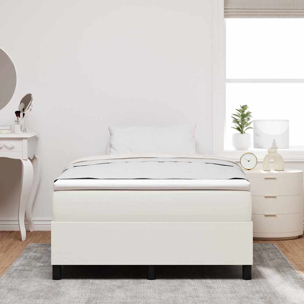 vidaXL Κρεβάτι με ελατήρια Κρέμα και Λευκό 120 x 190 cm