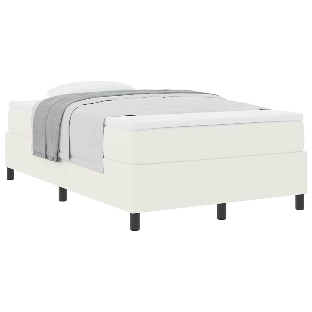 vidaXL Κρεβάτι με ελατήρια Κρέμα και Λευκό 120 x 200 cm