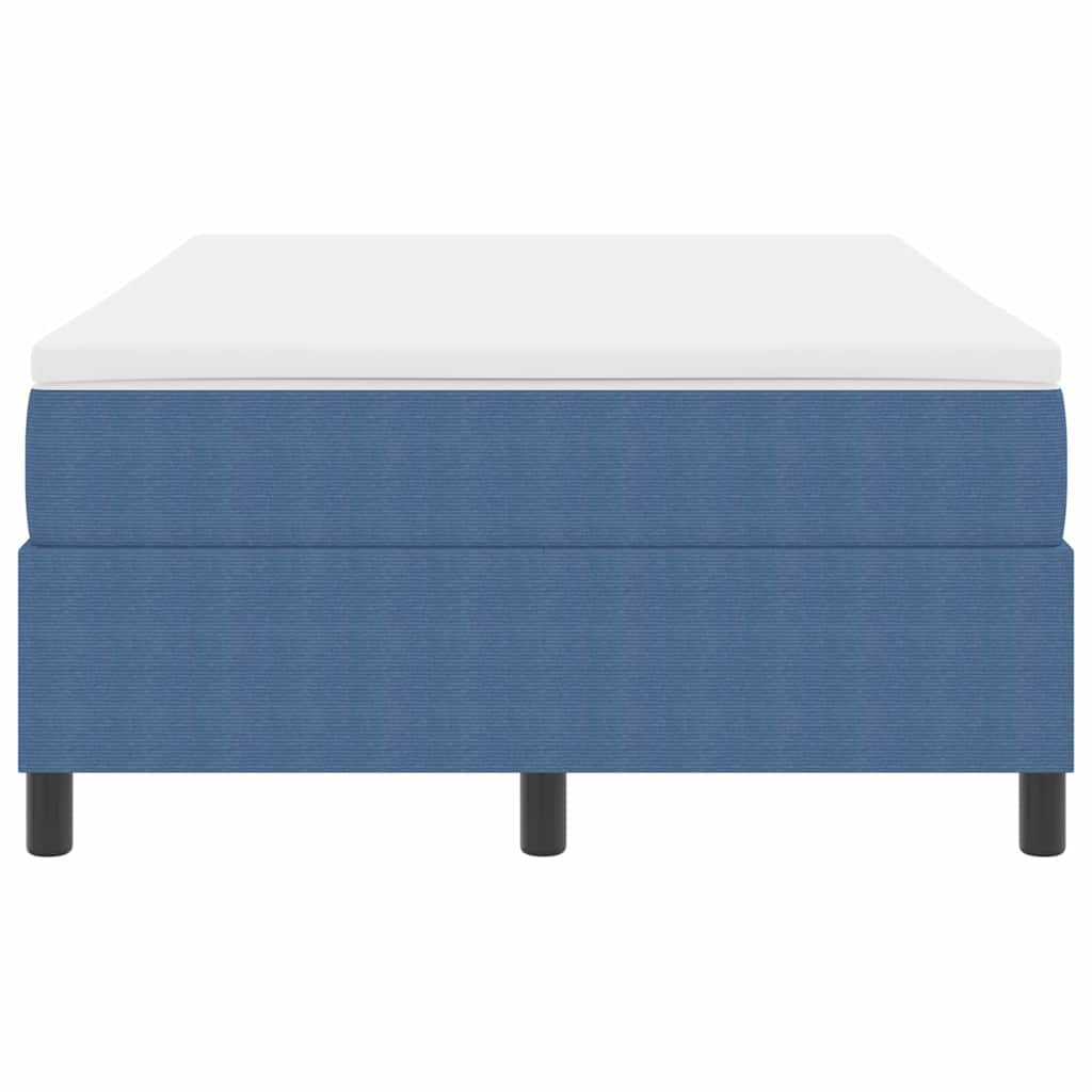 vidaXL Κρεβάτι με ελατήρια Μπλε και άσπρο 203 x 120 x 60 εκ Βελούδο