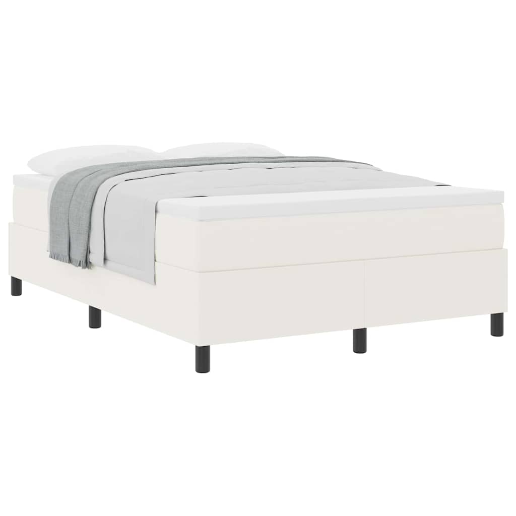 vidaXL Κρεβάτι με ελατήρια Κρέμα και Λευκό 140 x 200 cm