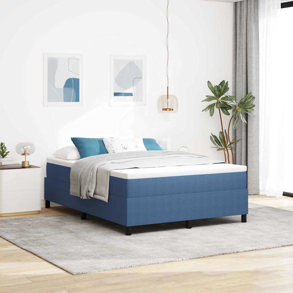 vidaXL Κρεβάτι με ελατήρια Μπλε και άσπρο 160 x 200 cm