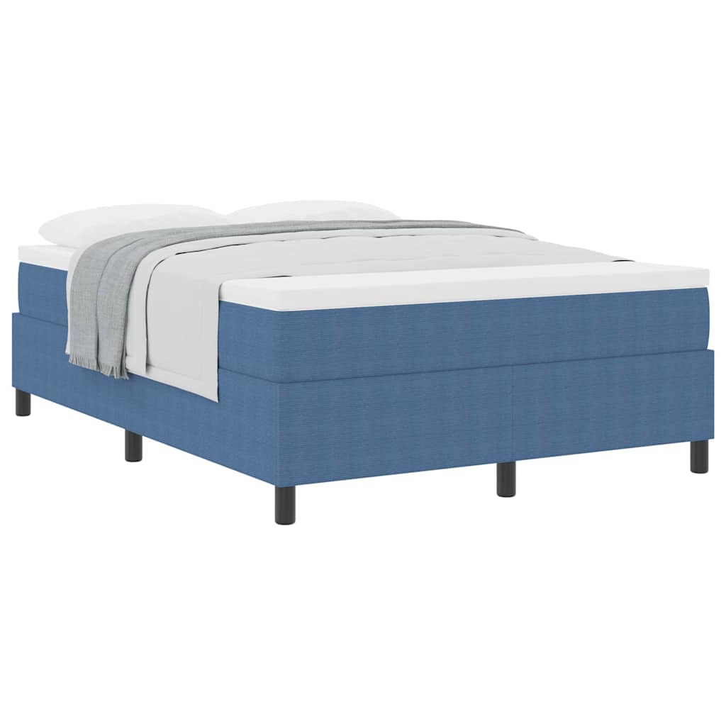 vidaXL Κρεβάτι με ελατήρια Μπλε και άσπρο 160 x 200 cm