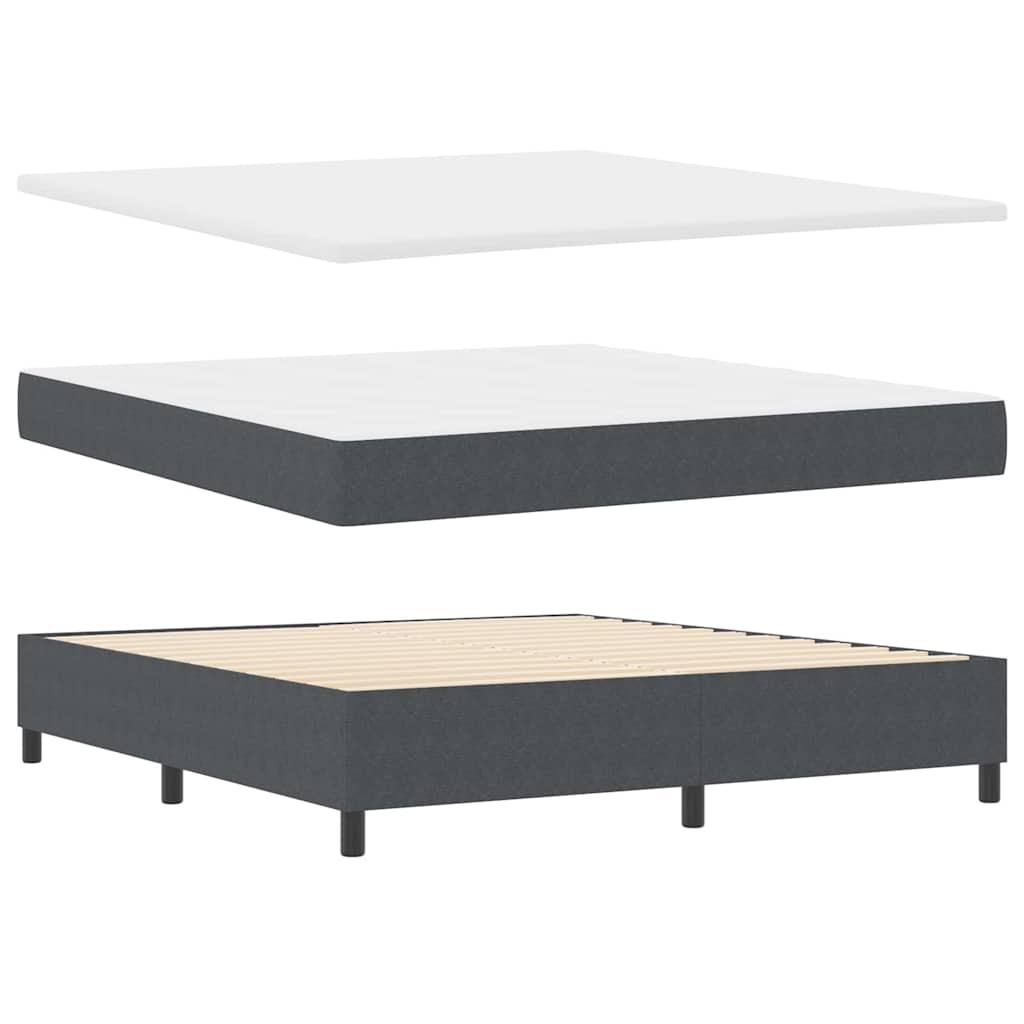 vidaXL Κρεβάτι με ελατήρια Σκούρο Γκρι και Λευκό 180 x 200 cm