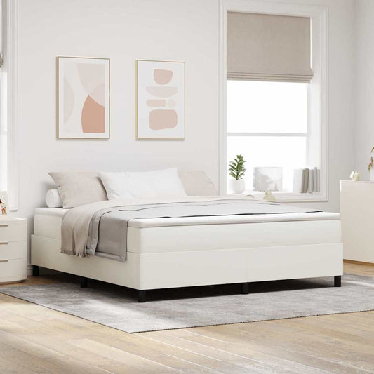 vidaXL Κρεβάτι με ελατήρια Κρέμα και Λευκό 180 x 200 cm