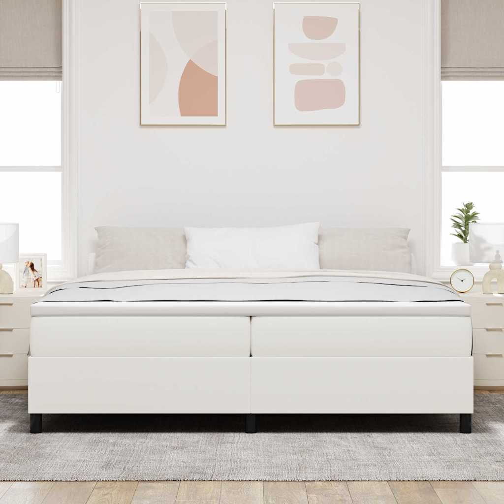 vidaXL Κρεβάτι με ελατήρια Κρέμα και Λευκό 200 x 200 cm