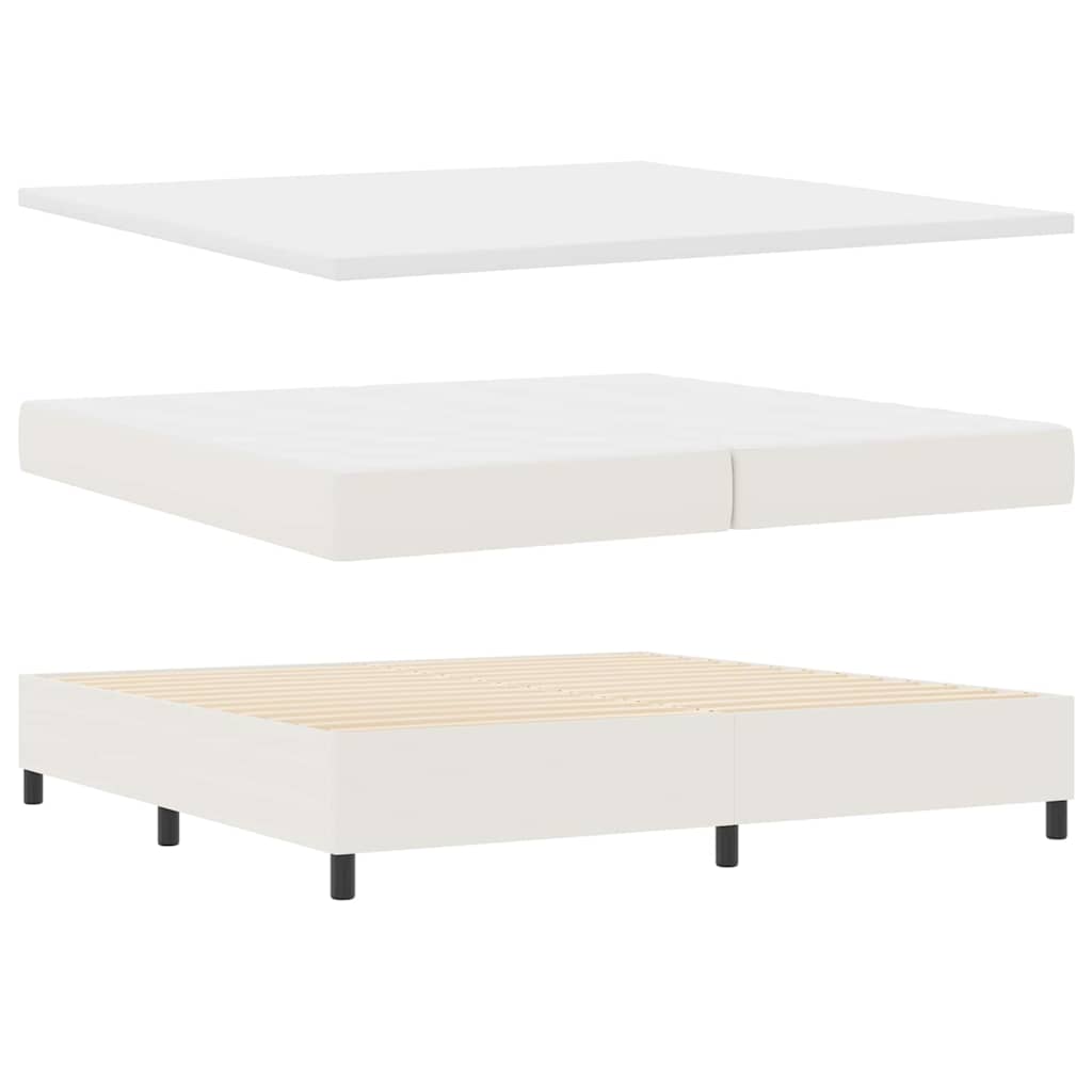 vidaXL Κρεβάτι με ελατήρια Κρέμα και Λευκό 200 x 200 cm