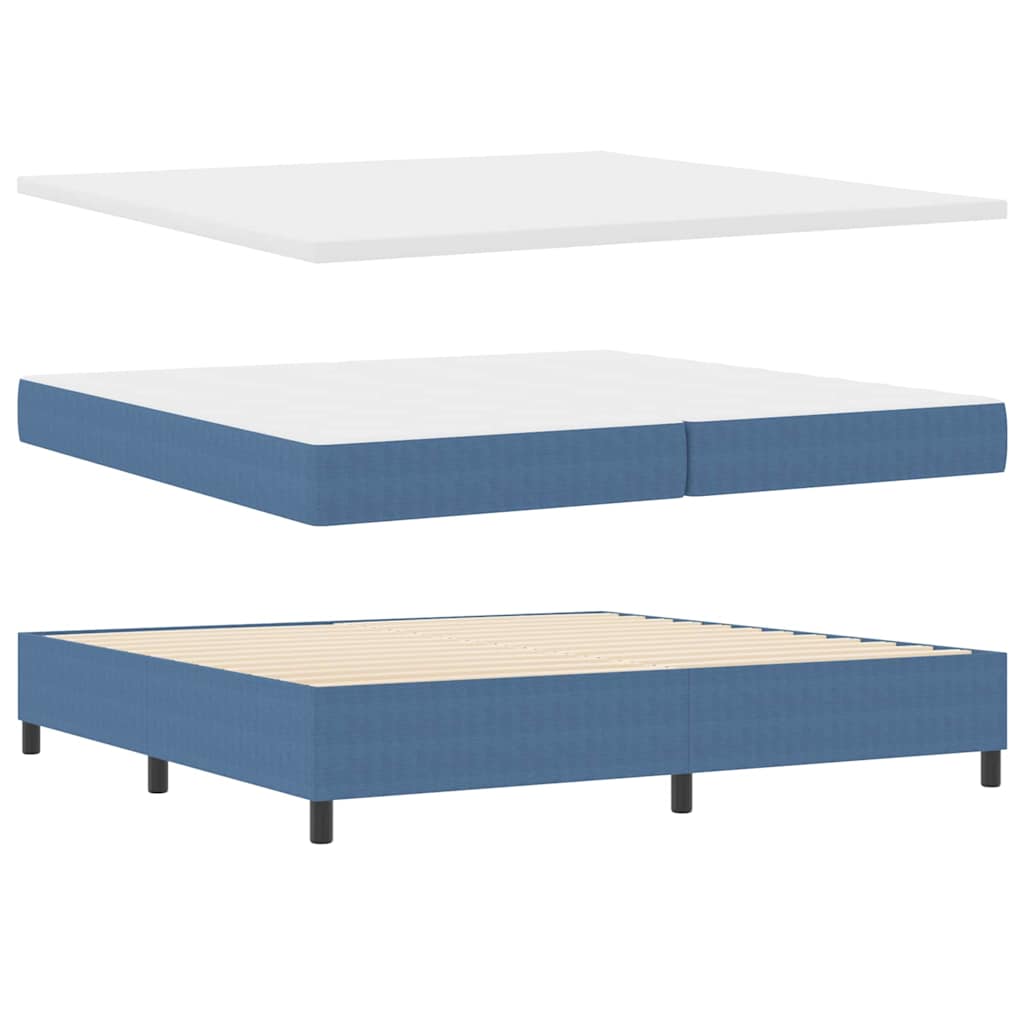 vidaXL Κρεβάτι με ελατήρια Μπλε και άσπρο 200 x 200 cm