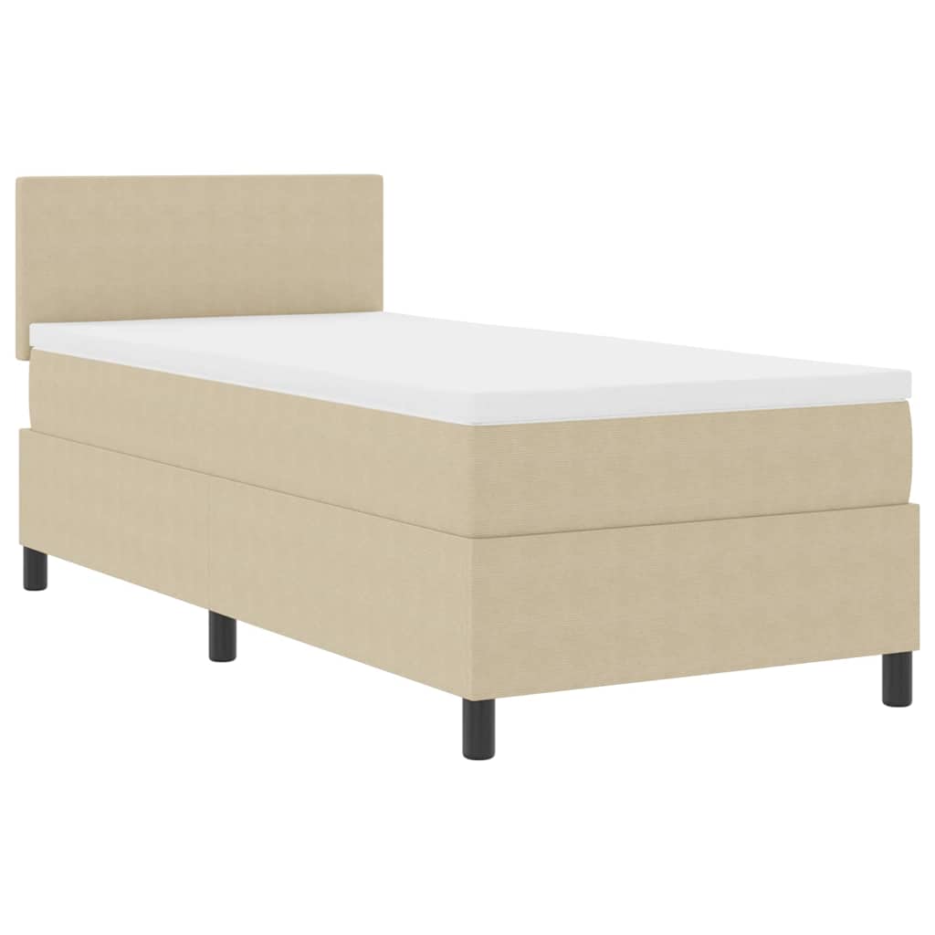 vidaXL Box Spring Bed με Στρώμα Ανοιχτού Πράσινου Γκρι 80x200 cm Ύφασμα Κορντούρας