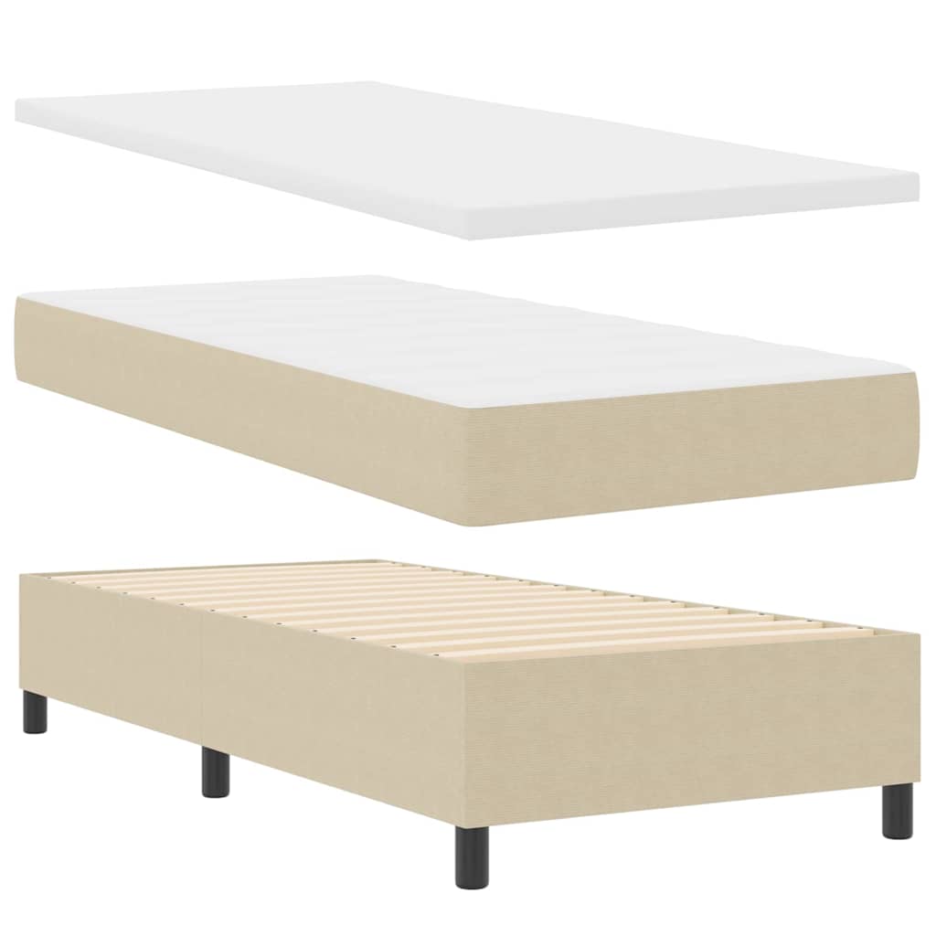 vidaXL Box Spring Bed με Στρώμα Ανοιχτού Πράσινου Γκρι 80x200 cm Ύφασμα Κορντούρας