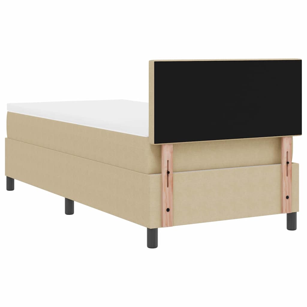 vidaXL Box Spring Bed με Στρώμα Ανοιχτού Πράσινου Γκρι 80x200 cm Ύφασμα Κορντούρας