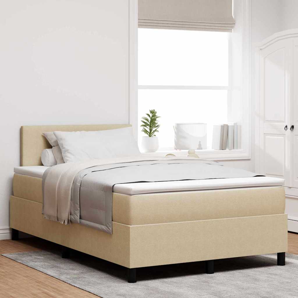 vidaXL Κρεβάτι με ελατήρια Ανοιχτό Γκρι και Λευκό 120 x 190 cm