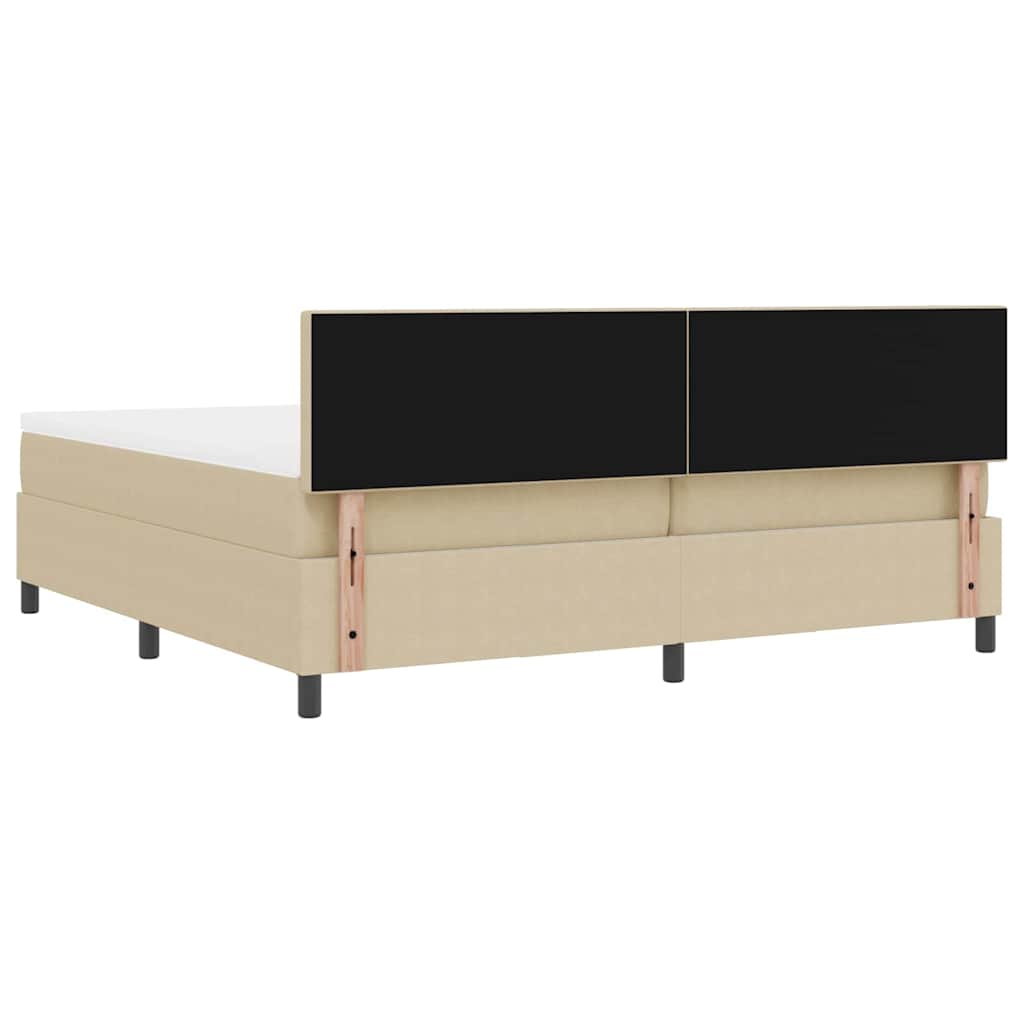 vidaXL Κρεβάτι με ελατήρια Ανοιχτό Γκρι και Λευκό 203 x 200 x 88 εκ.