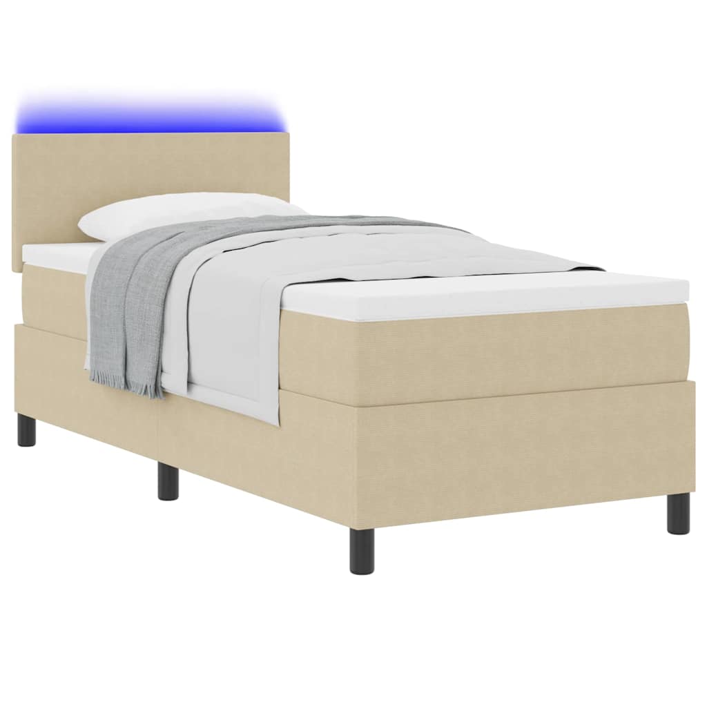 vidaXL LED Κρεβάτι με βάθρο Ανοιχτό Γκρι και Λευκό 80 x 200 cm