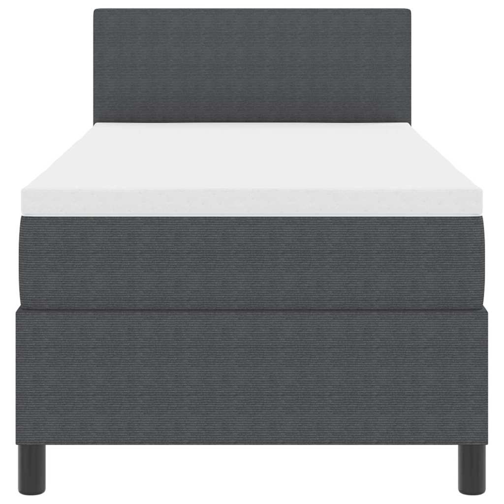 vidaXL Κρεβάτι με ελατήρια Σκούρο Γκρι και Άσπρο 203 x 100 x 88 εκ.