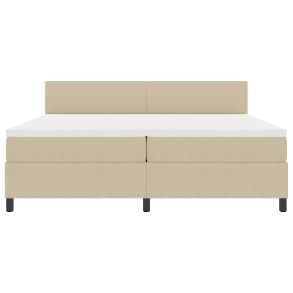 vidaXL Κρεβάτι με ελατήρια Ανοιχτό Γκρι και Λευκό 203 x 200 x 88 εκ.