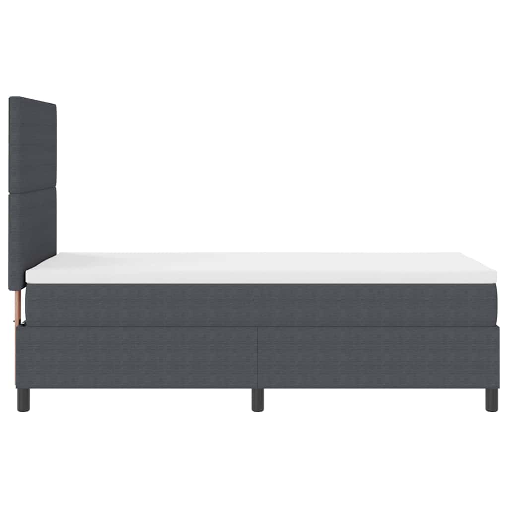 vidaXL LED Κρεβάτι με βάθρο Σκούρο Γκρι και Λευκό 90 x 200 cm