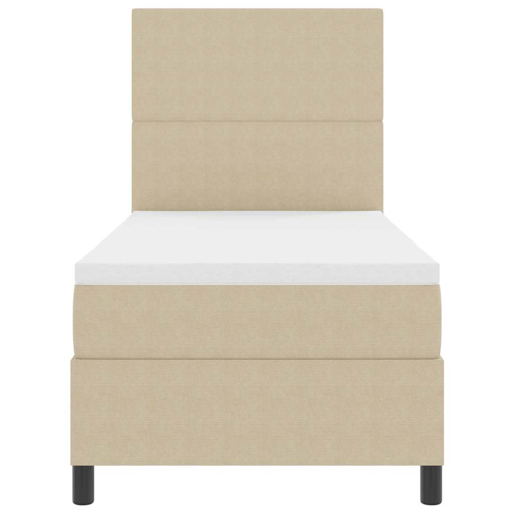 vidaXL Κρεβάτι με ελατήρια Ανοιχτό Γκρι και Λευκό 203 x 100 x 128 εκ.