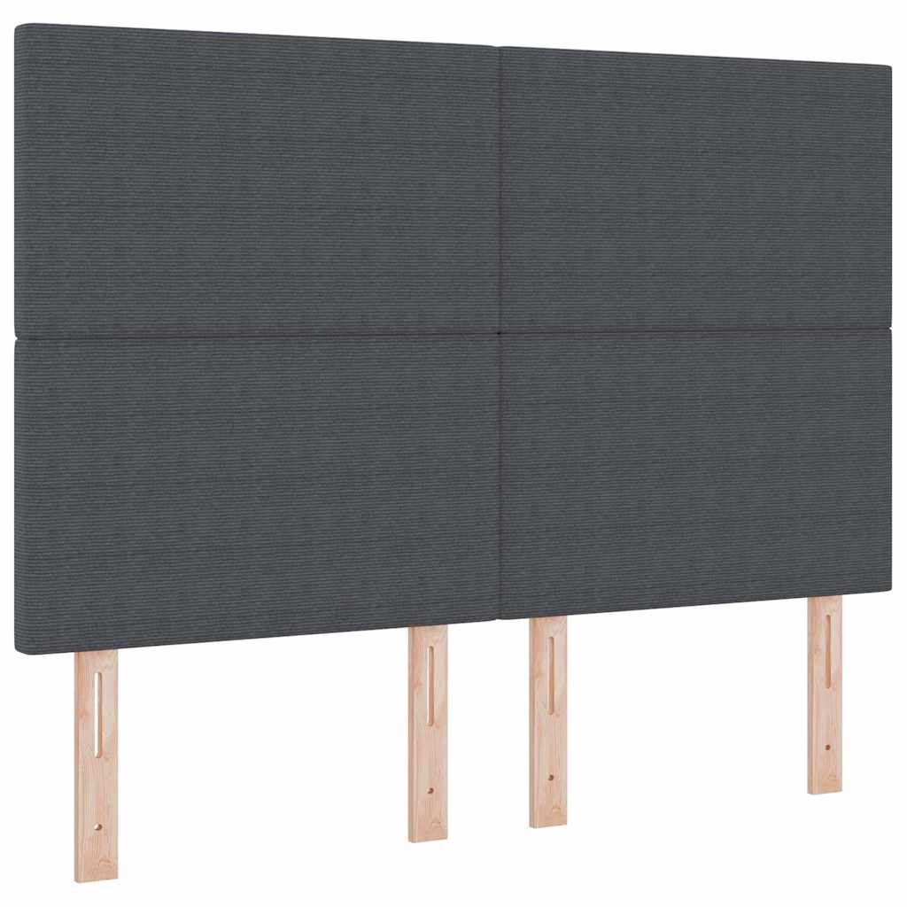 vidaXL LED Κρεβάτι με βάθρο Σκούρο Γκρι και Λευκό 160 x 200 cm