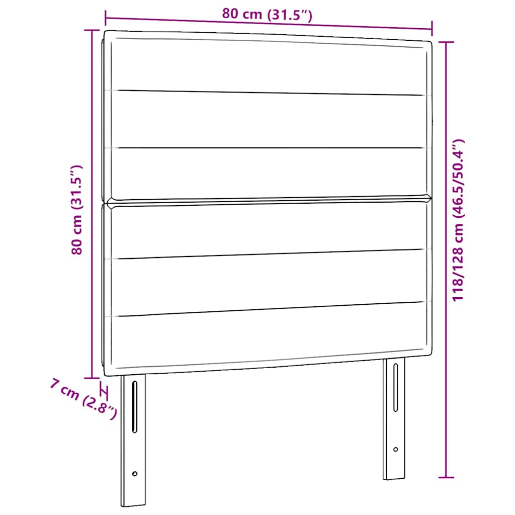 vidaXL Κεφαλάρι με κεφαλάρι Taupe 80 cm Τεχνητό Δέρμα