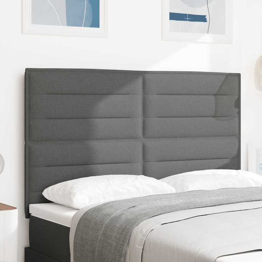 vidaXL Κεφαλάρι με κεφαλάρι Σκούρο Γκρι 144 cm Τεχνητό Δέρμα