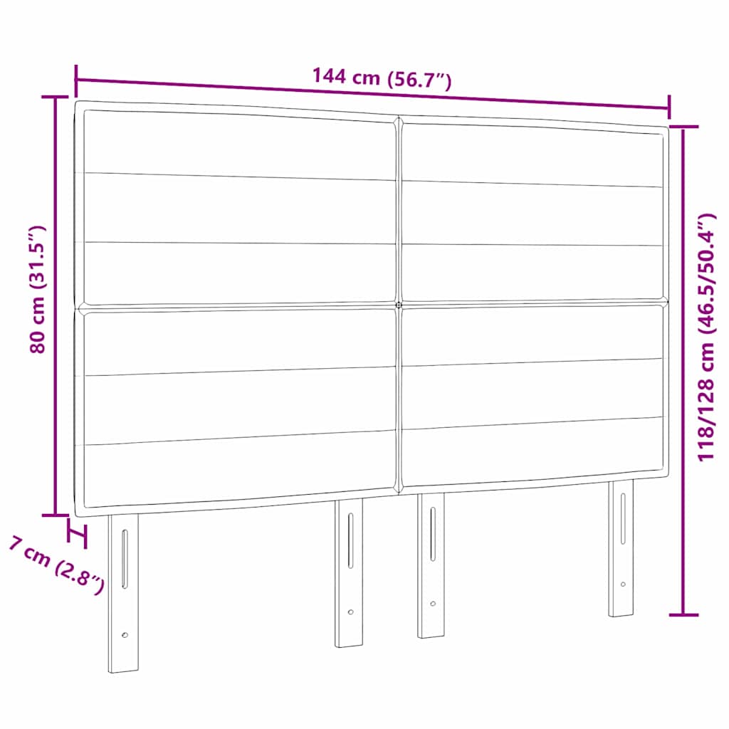 vidaXL Κεφαλάρι με κεφαλάρι Μπλε 144 cm Τεχνητό Δέρμα