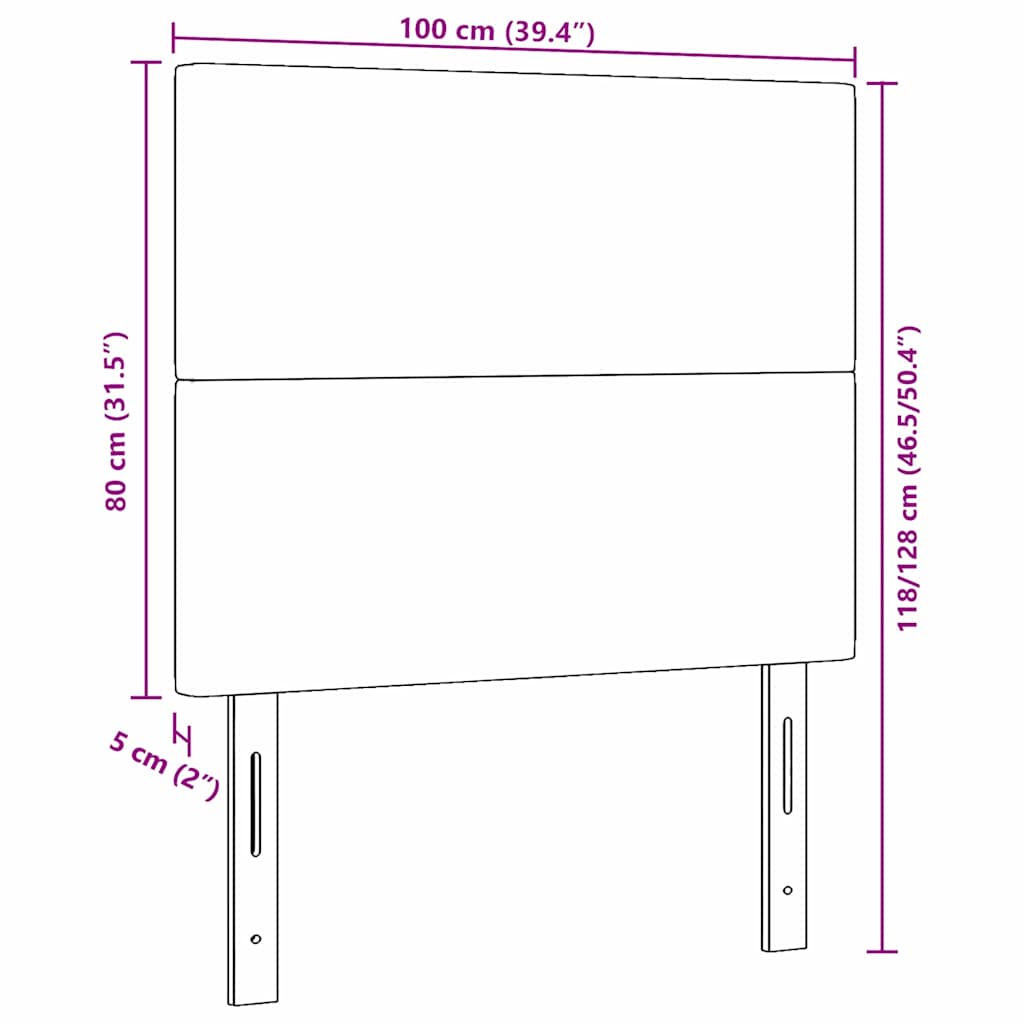 vidaXL Κεφαλάρι με κεφαλάρι Ανοιχτό γκρι 100 cm Τεχνητό Δέρμα