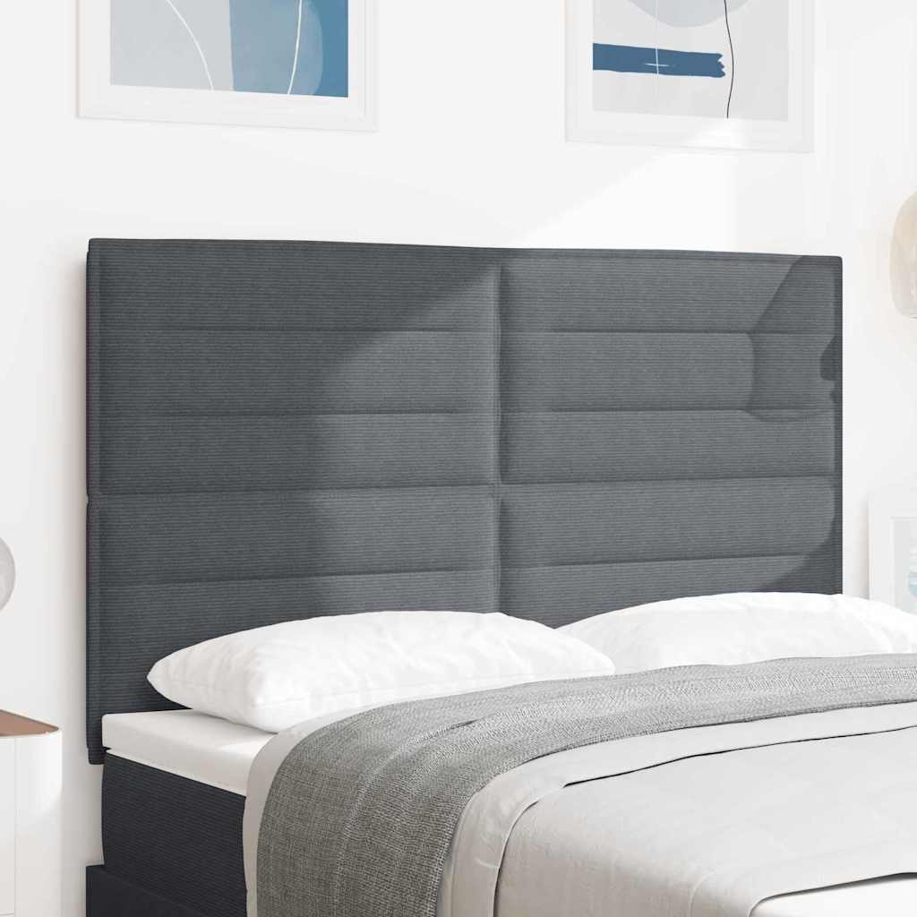 vidaXL Κεφαλάρι Σκούρο Γκρι 160 cm Υφασμάτινο Κορντουρά