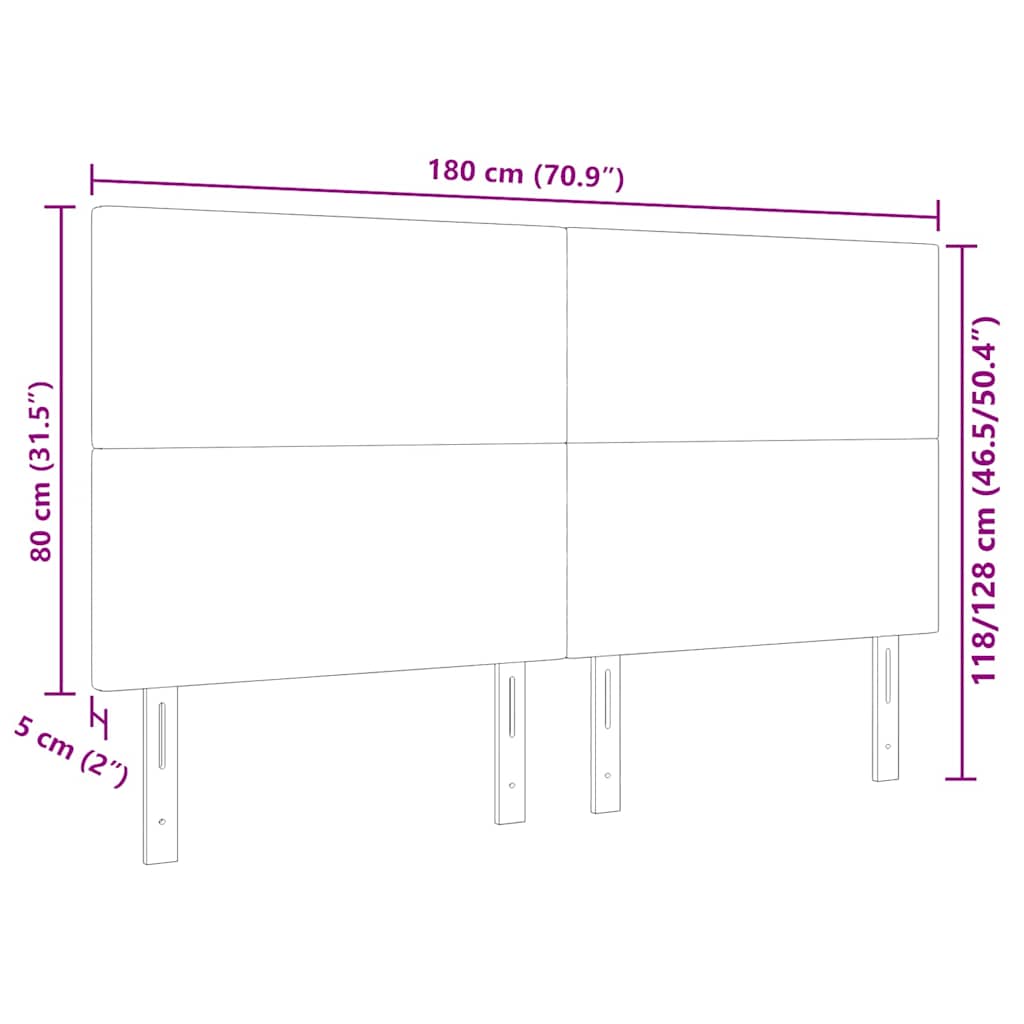 vidaXL Κεφαλάρι με κεφαλάρι Σκούρο Γκρι 180 cm Τεχνητό Δέρμα