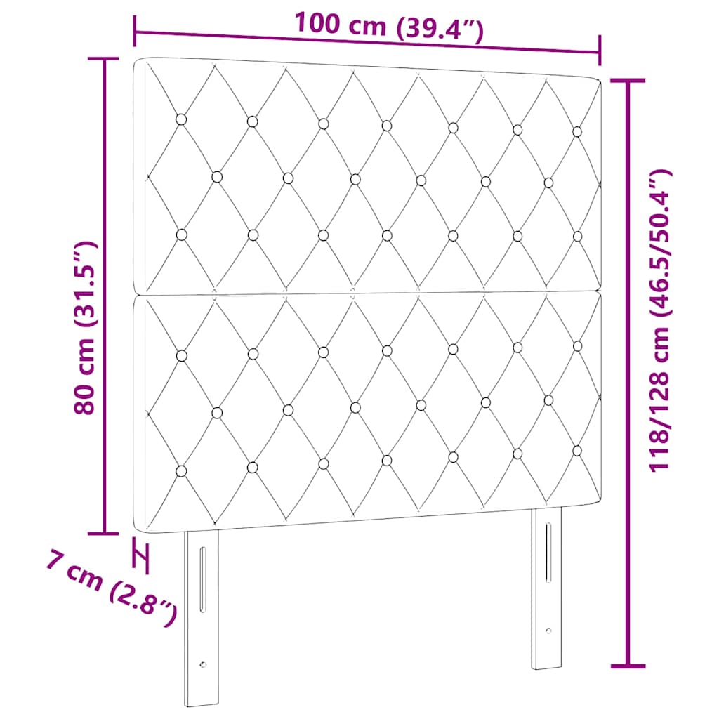 vidaXL Βελούδινο Κεφαλάρι Argyle Σκούρο Μπλε 100 cm Βελούδο
