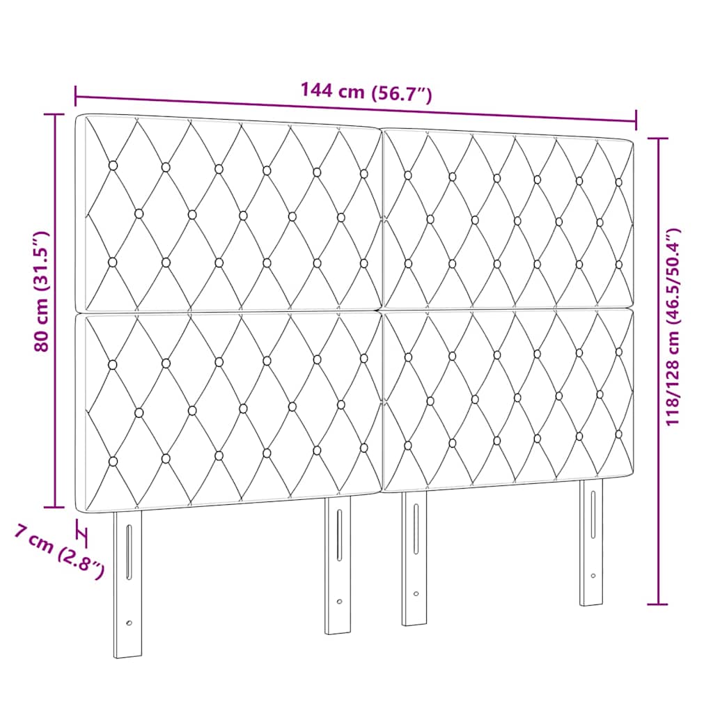 vidaXL Κεφαλάρι Ανοιχτό γκρι 144 cm Βελούδο