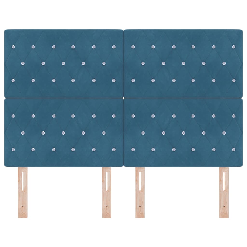 vidaXL Κεφαλάρι με κεφαλάρι Σκούρο Μπλε 160 cm Τεχνητό Δέρμα