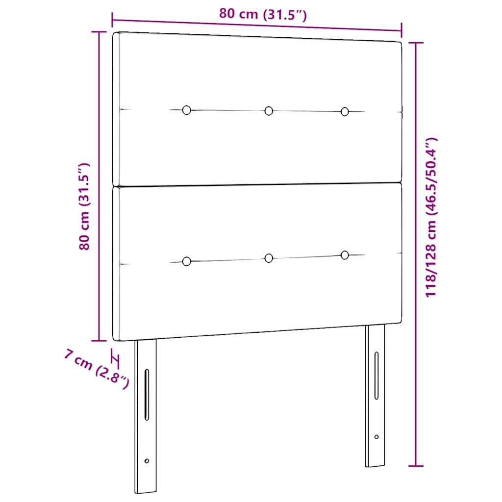 vidaXL Κεφαλάρι με κεφαλάρι Taupe 80 cm Τεχνητό Δέρμα