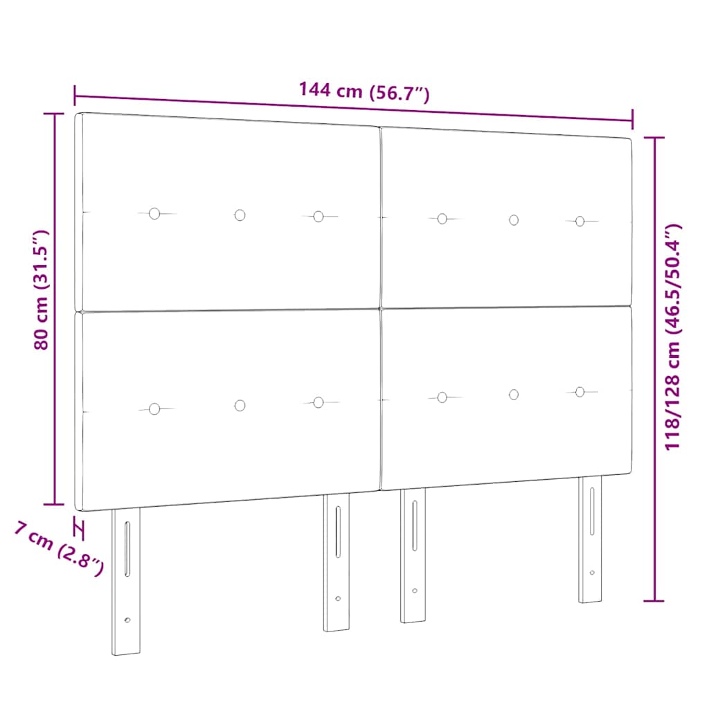 vidaXL Κεφαλάρι με κεφαλάρι Σκούρο Γκρι 144 cm Τεχνητό Δέρμα