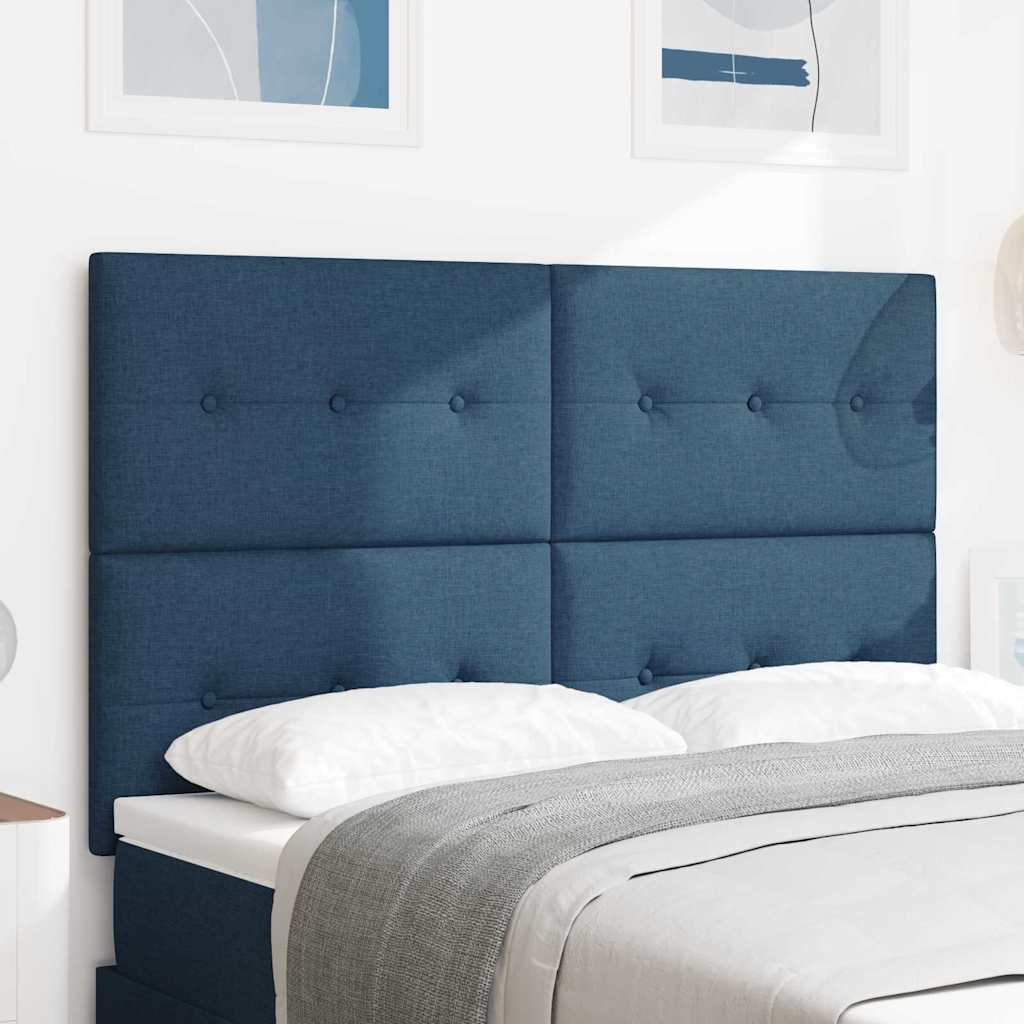 vidaXL Κεφαλάρι με κεφαλάρι Μπλε 144 cm Τεχνητό Δέρμα
