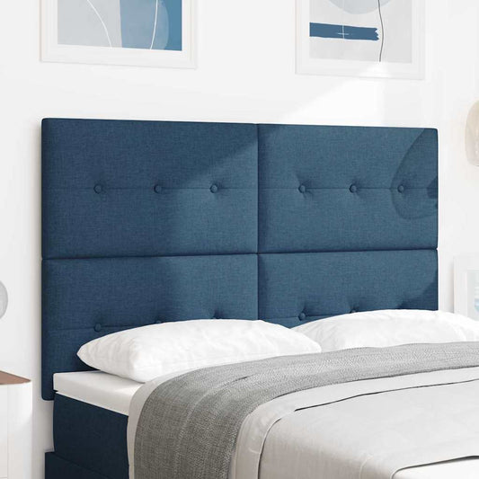 vidaXL Κεφαλάρι με κεφαλάρι Μπλε 144 cm Τεχνητό Δέρμα