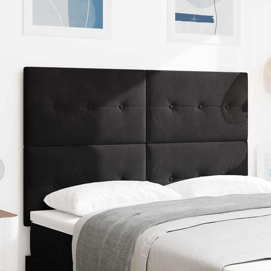 vidaXL Κεφαλάρι με κεφαλάρι Μαύρο 144 cm Τεχνητό Δέρμα