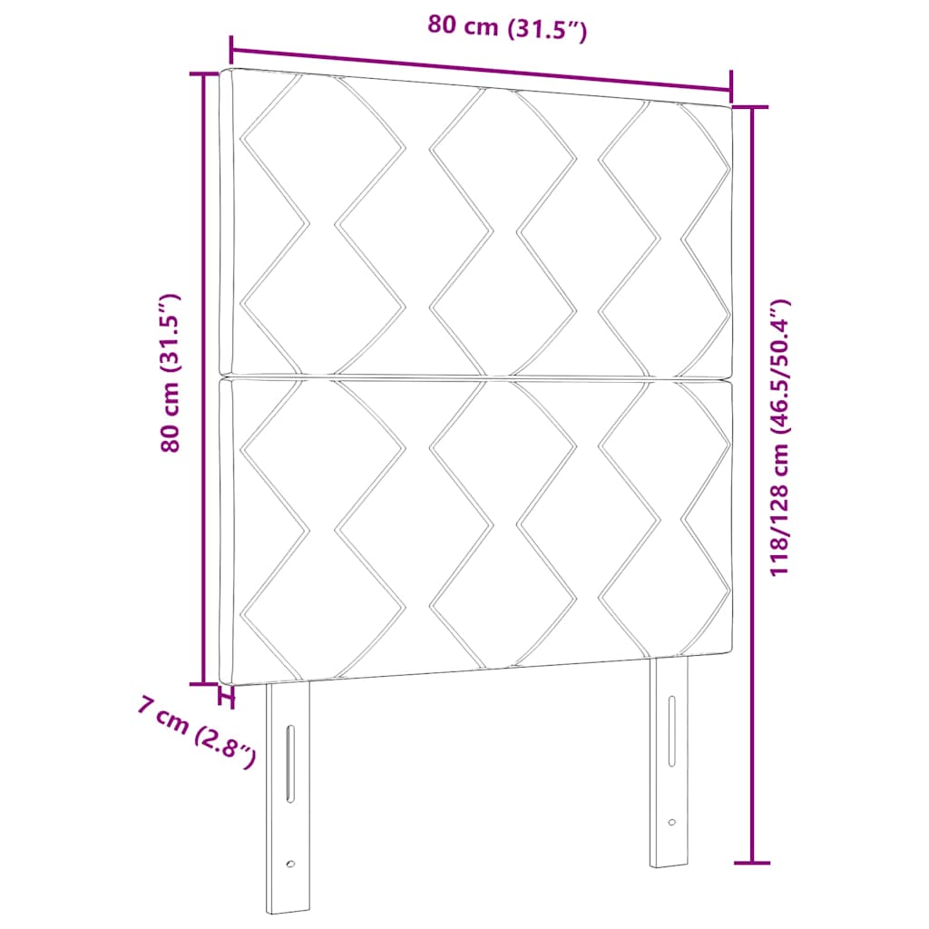 vidaXL Κεφαλάρι Σκούρο Καφέ 80 cm ύφασμα