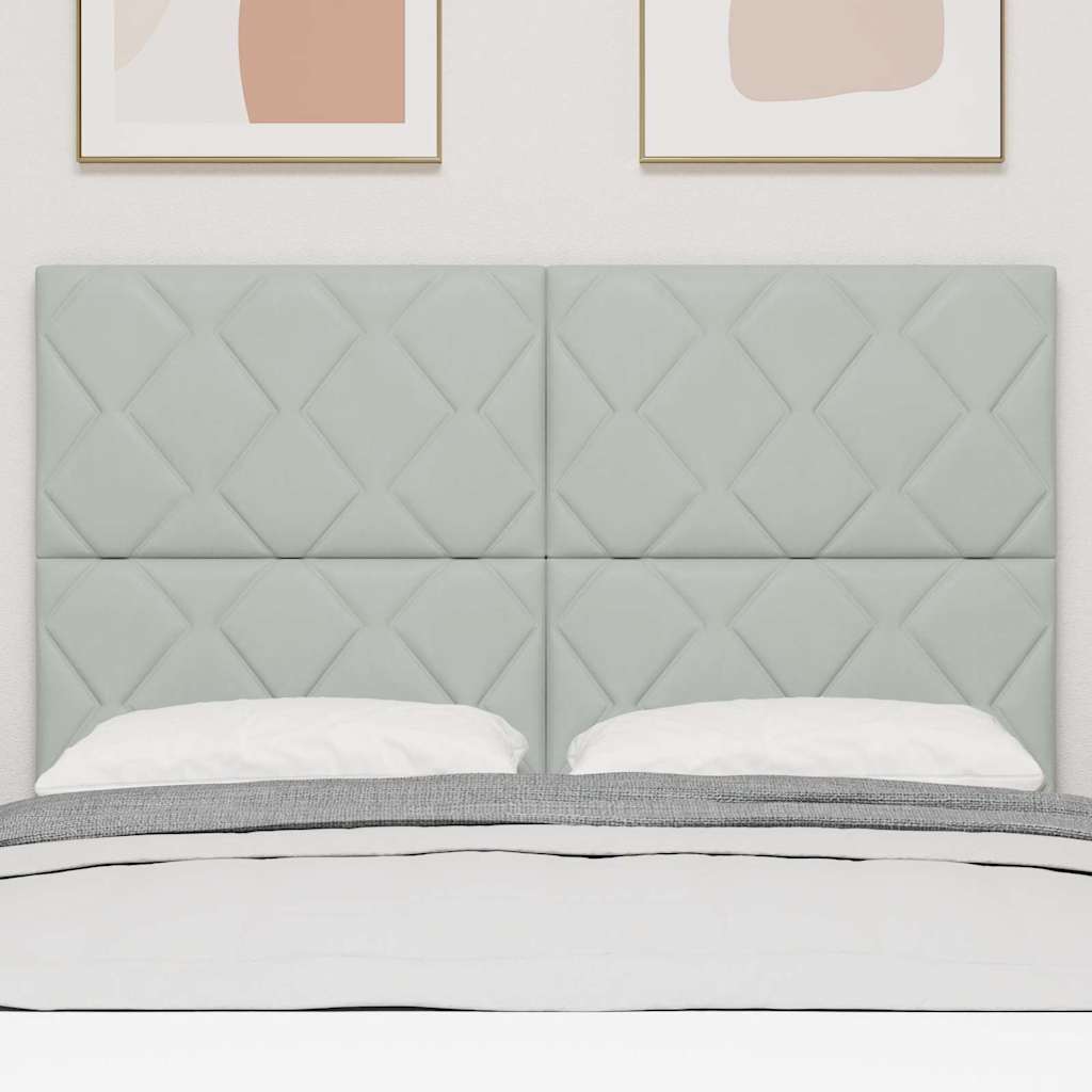 vidaXL Κεφαλάρι Σχεδιασμός Διαμαντόμπλοκ Ανοιχτό Γκρι 140 εκ Βελούδο