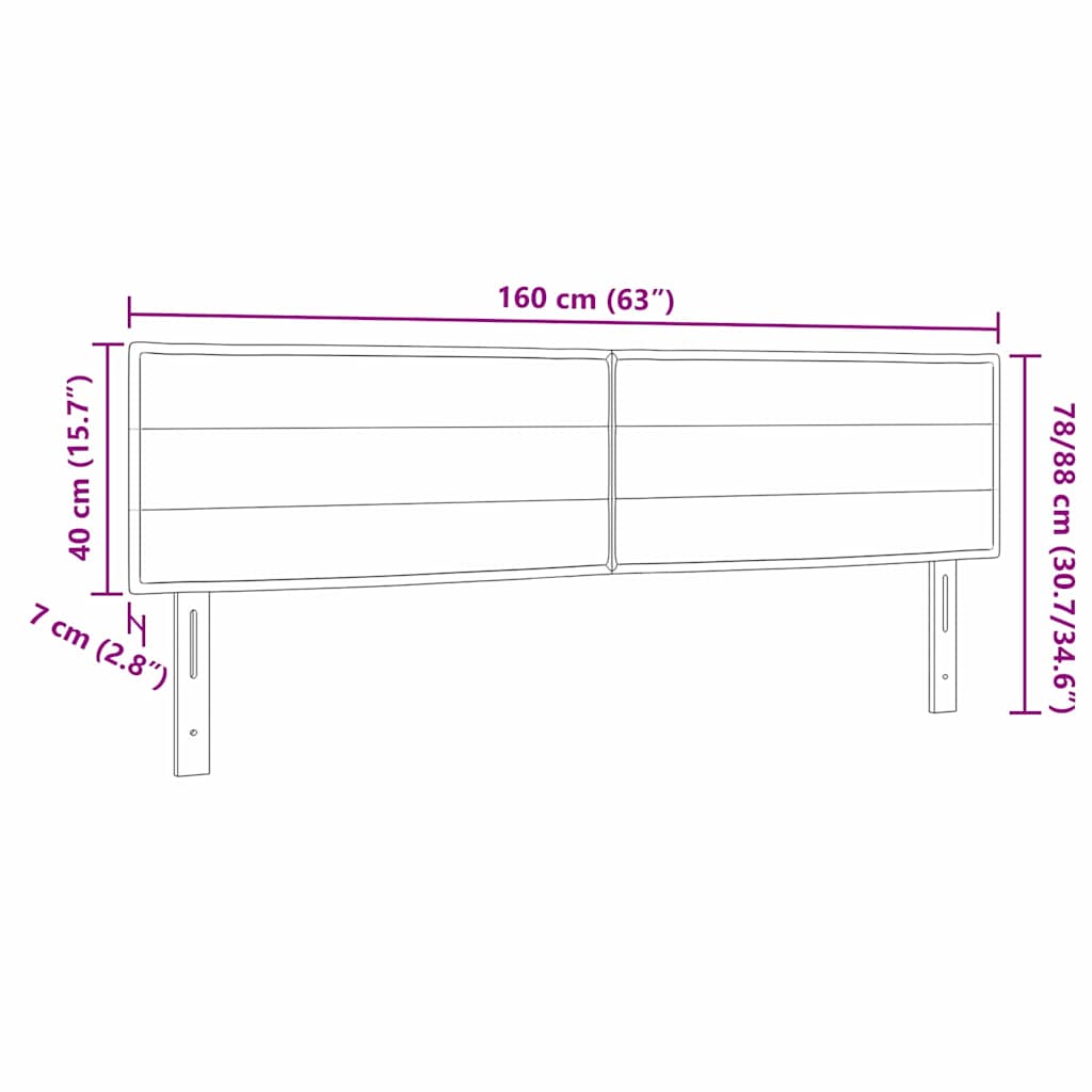 vidaXL LED κεφαλάρι με φώτα λωρίδας LED Σκούρο Γκρι 160 cm Πολυεστέρας