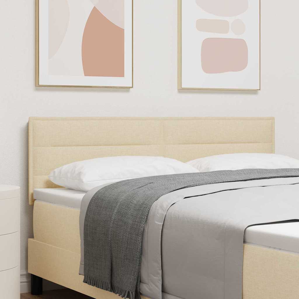 vidaXL LED κεφαλάρι με LED ταινίες φωτός Κρεμ 160 cm ύφασμα