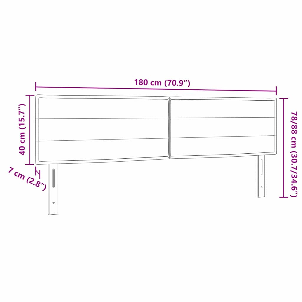 vidaXL LED κεφαλάρι με φώτα λωρίδας LED Σκούρο Γκρι 180 cm Πολυεστέρας