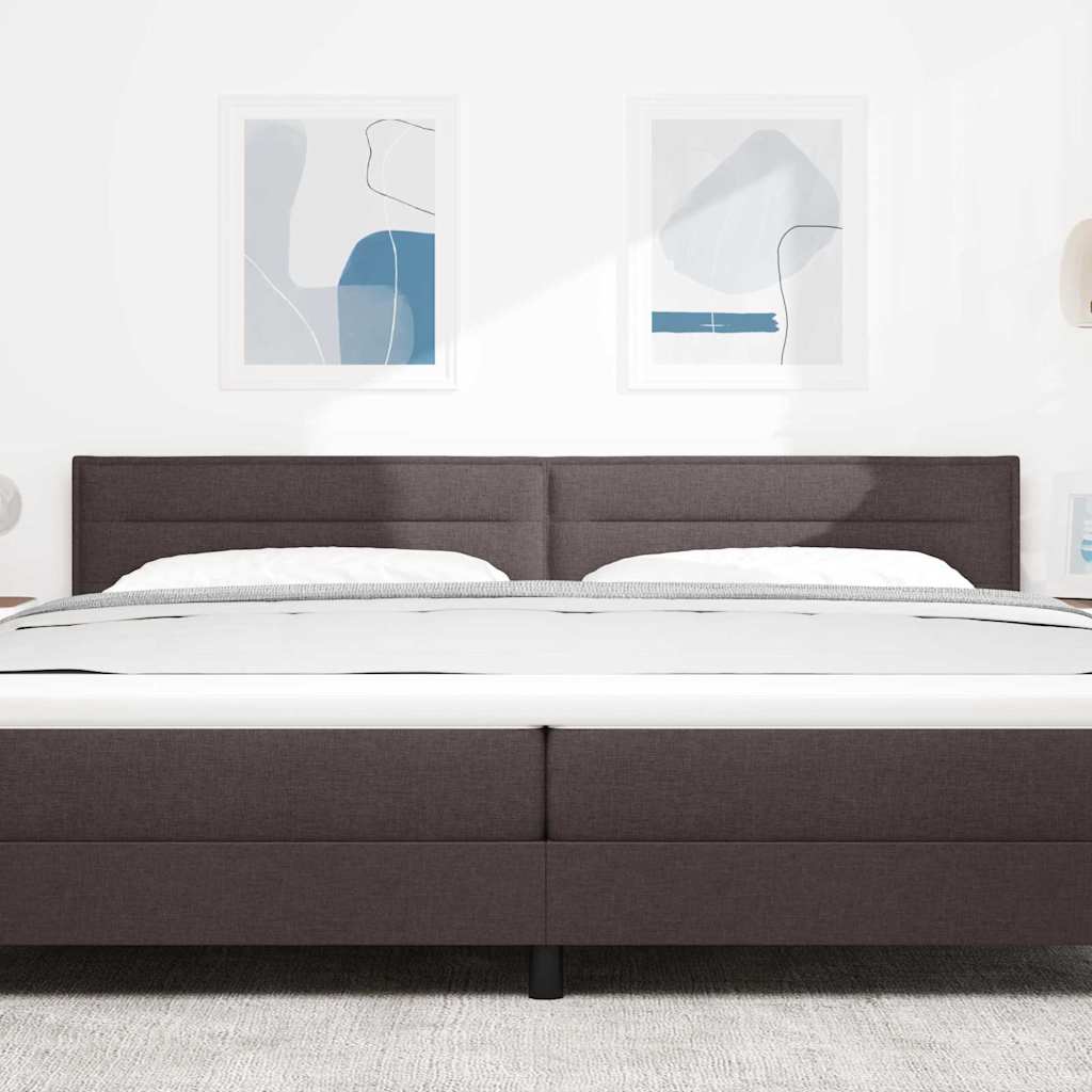 vidaXL LED κεφαλάρι με LED ταινίες φωτός Σκούρο Καφέ 200 cm ύφασμα