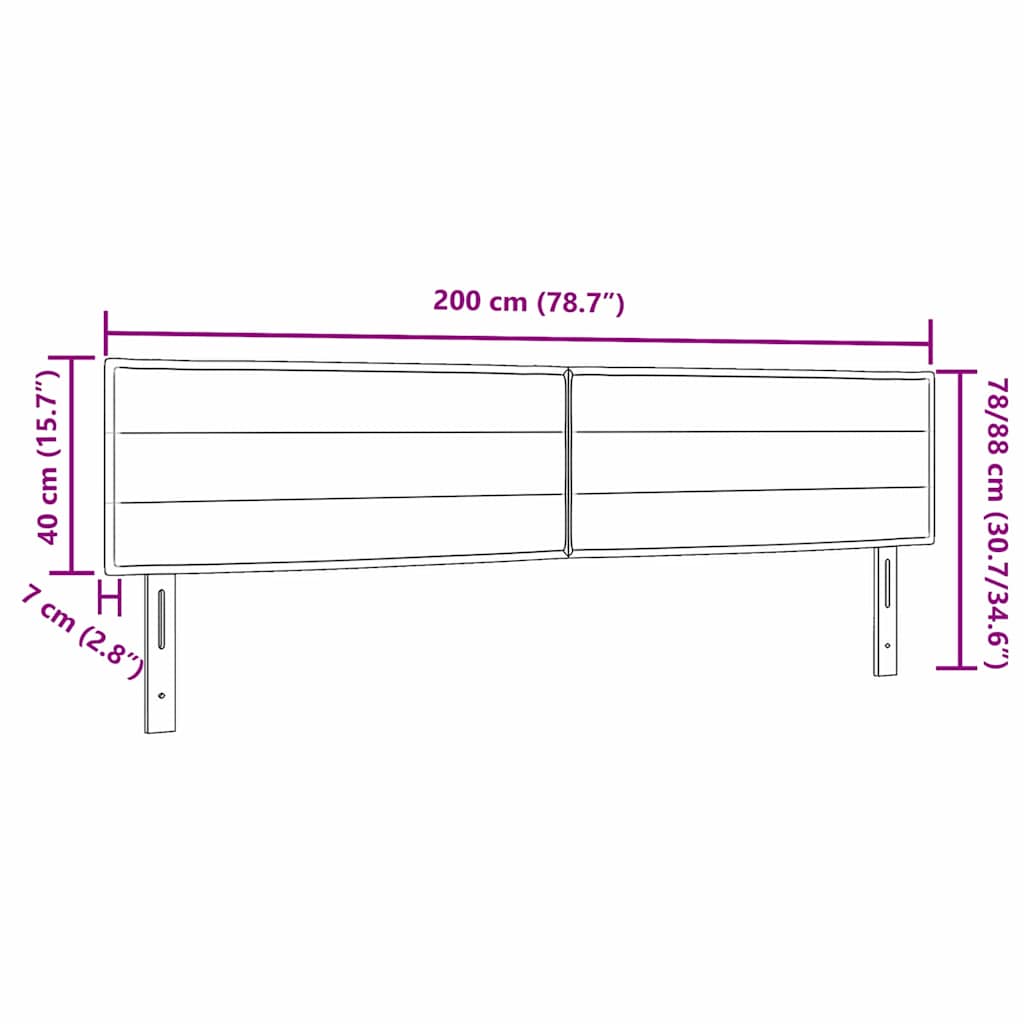 vidaXL LED κεφαλάρι με φώτα λωρίδας LED Taupe 200 cm Πολυεστέρας