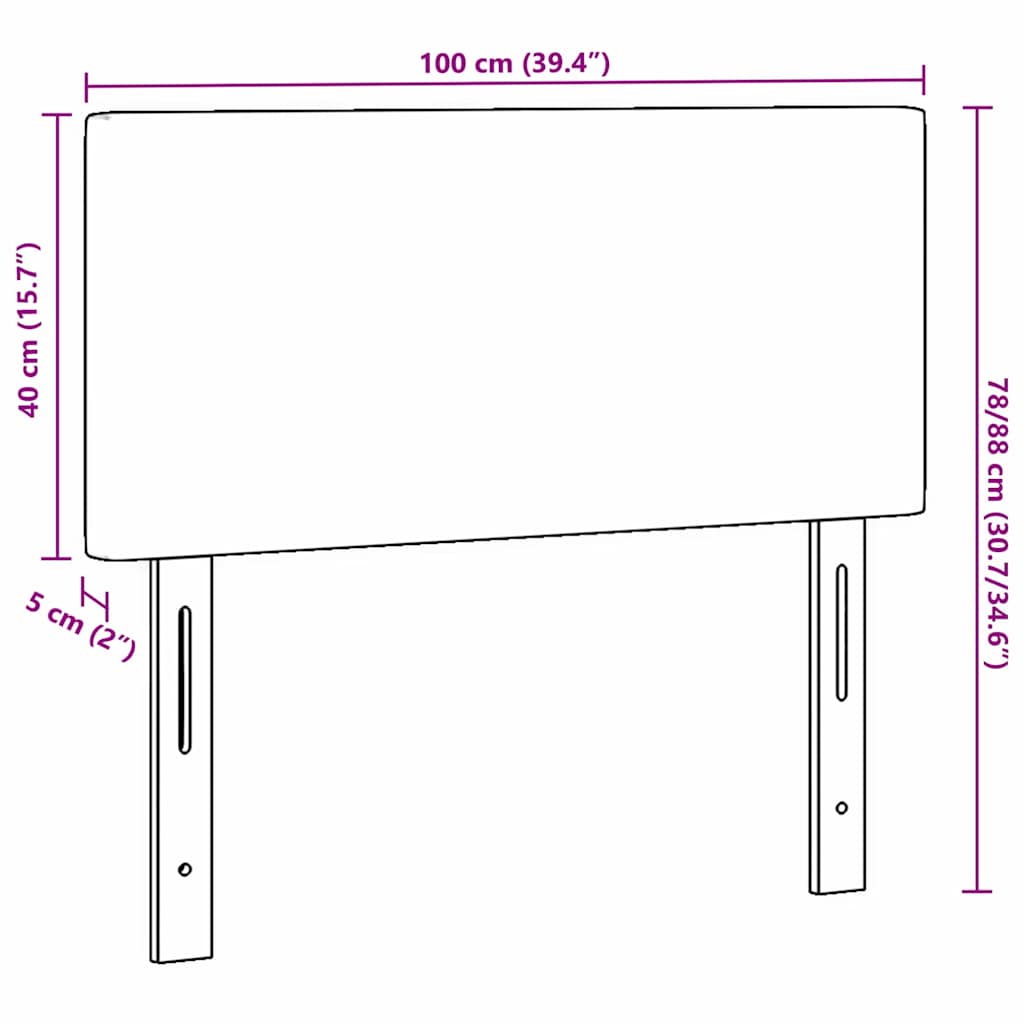 vidaXL LED κεφαλάρι με φώτα λωρίδας LED Ανοιχτό γκρι 100 cm ύφασμα