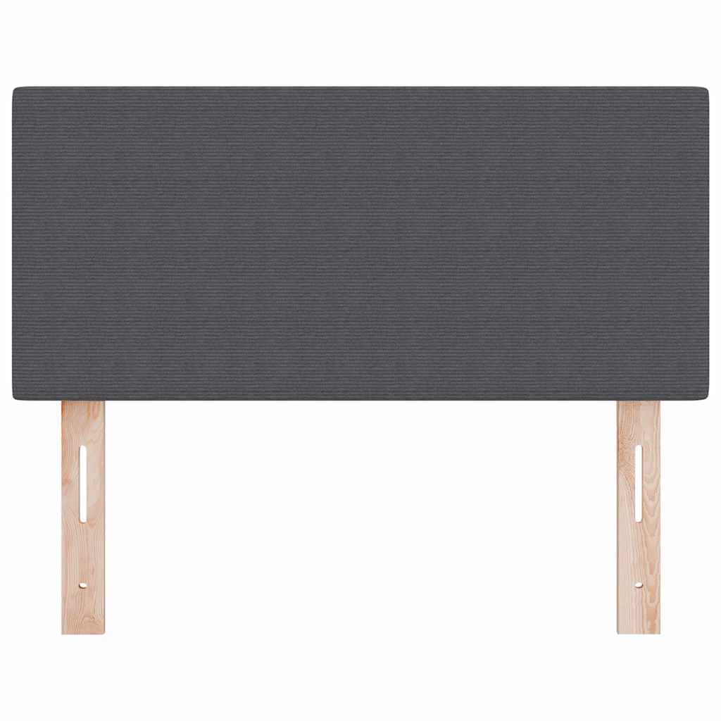 vidaXL LED κεφαλάρι Σκούρο Γκρι 100 cm Υφασμάτινο Κορντουρά