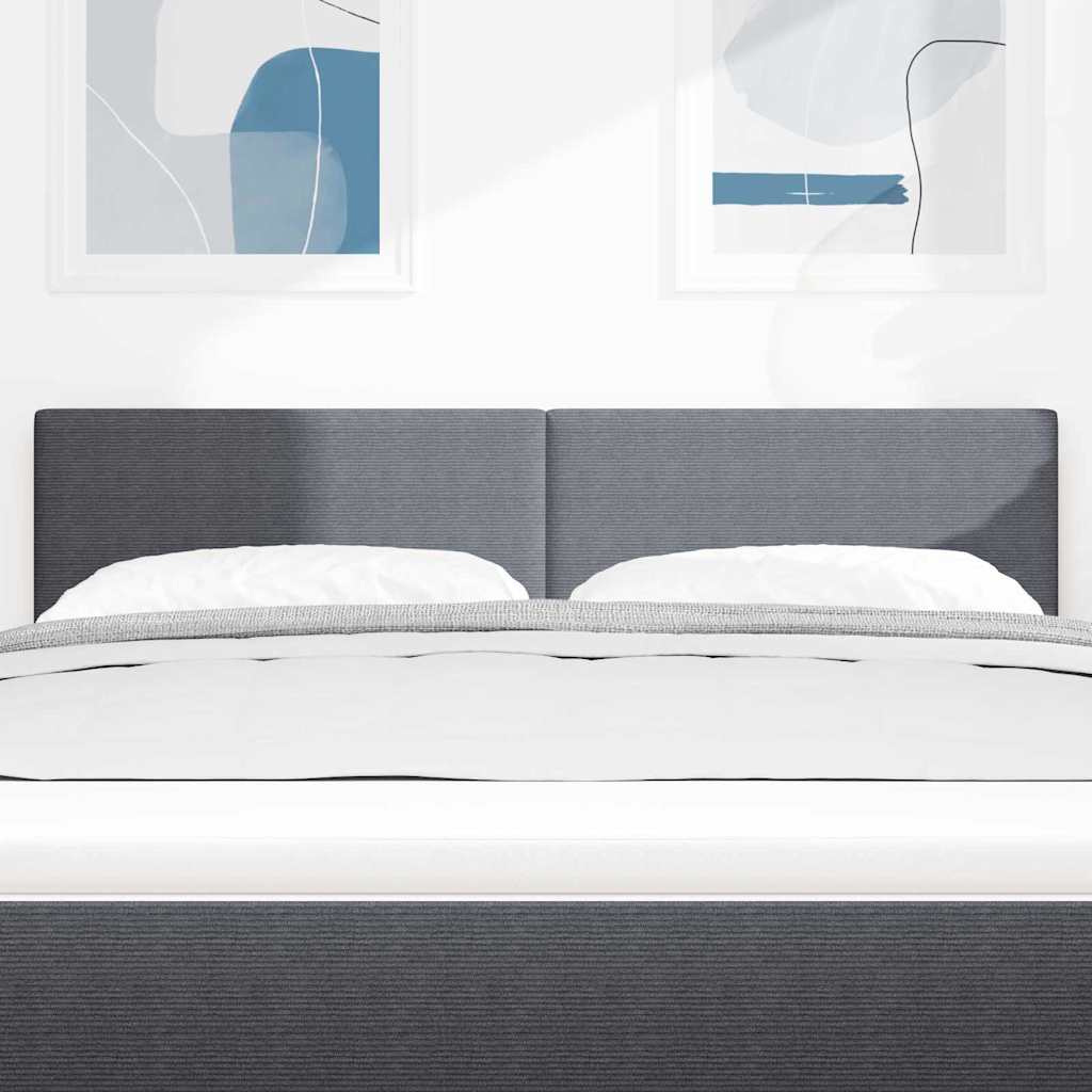 vidaXL LED κεφαλάρι με φώτα λωρίδας LED Σκούρο Γκρι 160 cm Πολυεστέρας