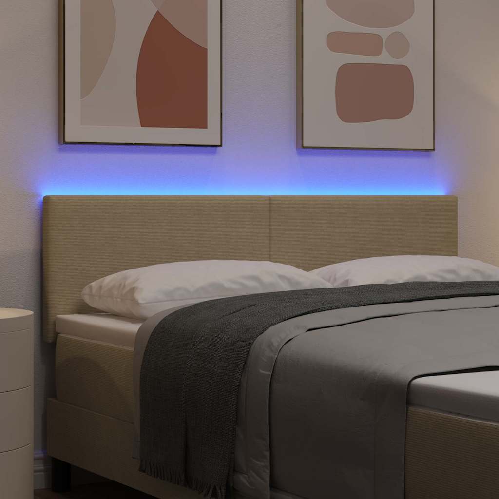 vidaXL LED κεφαλάρι με κεφαλάρι Γκρι Πράσινο 160 cm Πολυεστέρας