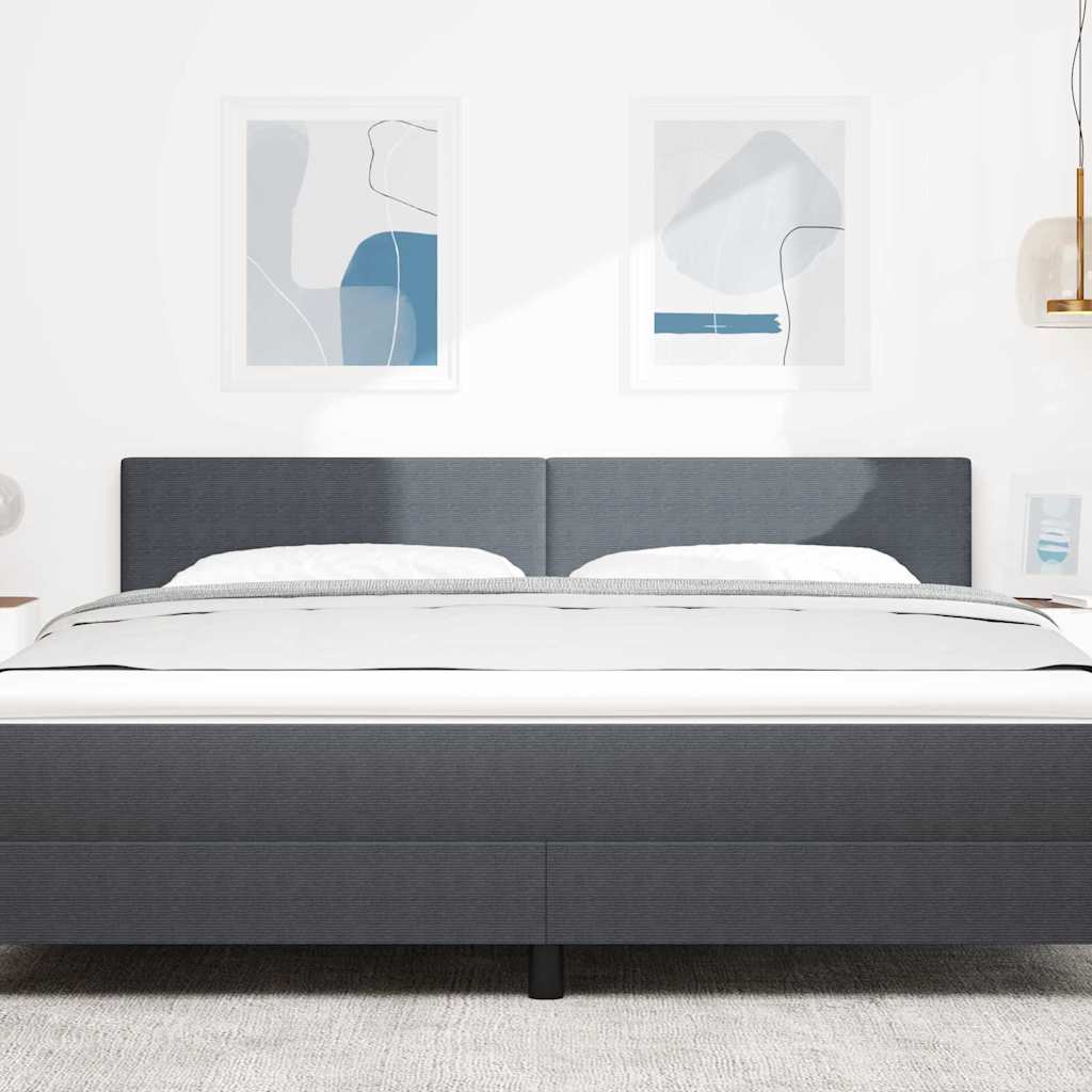 vidaXL LED κεφαλάρι με φώτα λωρίδας LED Σκούρο Γκρι 180 cm Πολυεστέρας