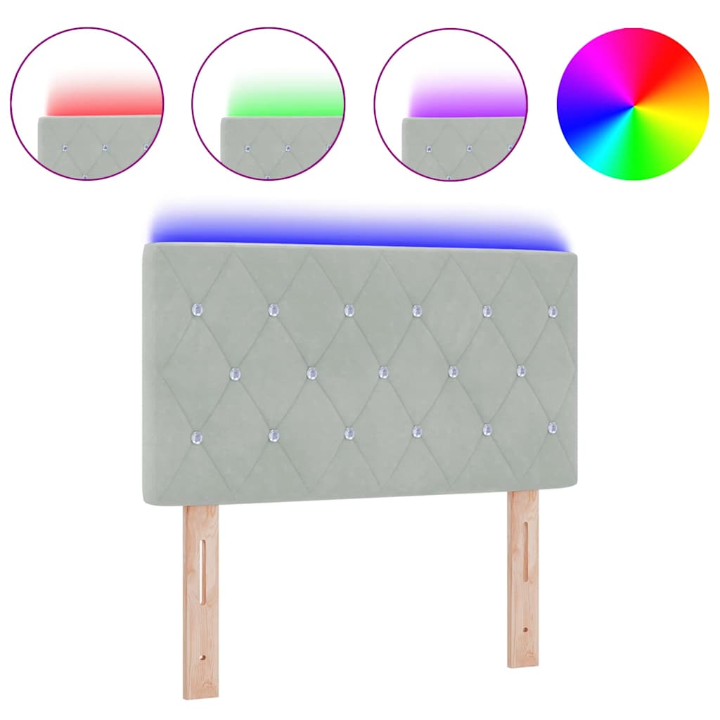 vidaXL LED Κεφαλάρι με Κρύσταλλο και Τρουκ 80 εκ Βελούδο