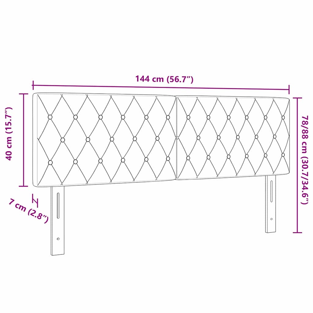 vidaXL LED Κεφαλάρι με Κρύσταλλα και Χρυσά Κουμπιά, Φωτεινό Γκρι, 72εκ, Βελούδο